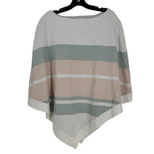 Barefoot Dreams CozyChic Ultra Lite Knit Ocean Breeze White Poncho Plus One Size